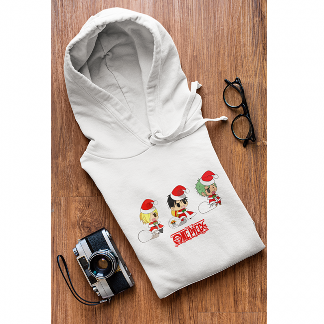 One Piece ZLS Yılbaşı Tasarımlı Beyaz Sweatshirt